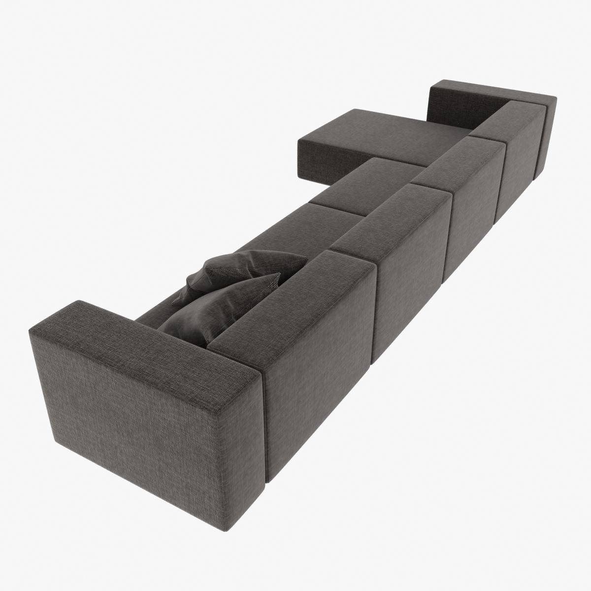 Wall modular sofa living divani 3D model_3