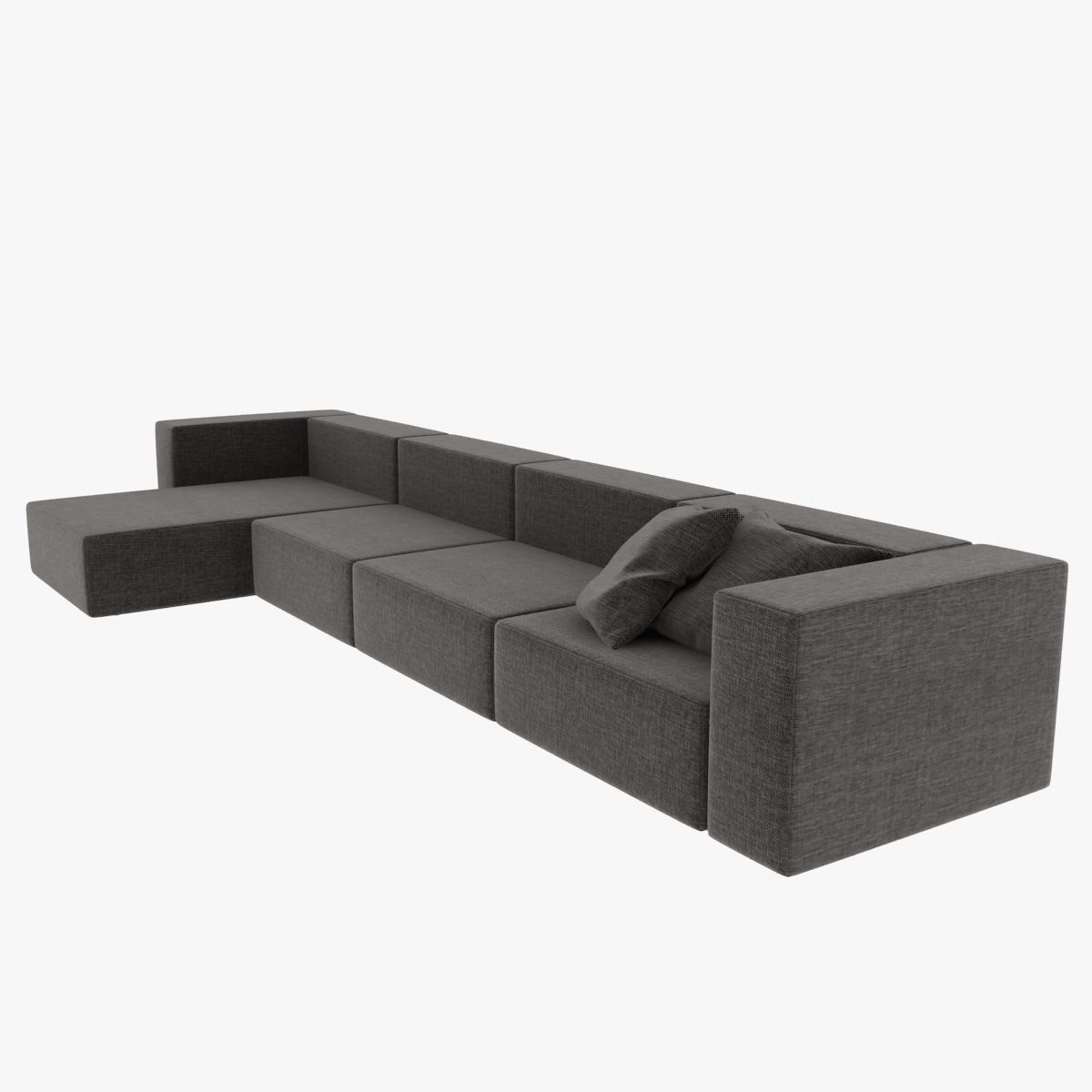 Wall modular sofa living divani 3D model_2