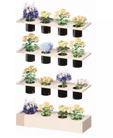 Hole-Punched Flower Display Shelf  3D print model_0