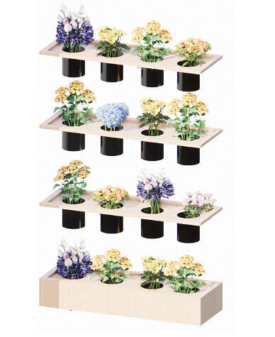 Hole-Punched Flower Display Shelf  3D print model