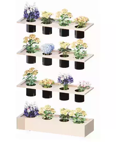 Hole-Punched Flower Display Shelf 