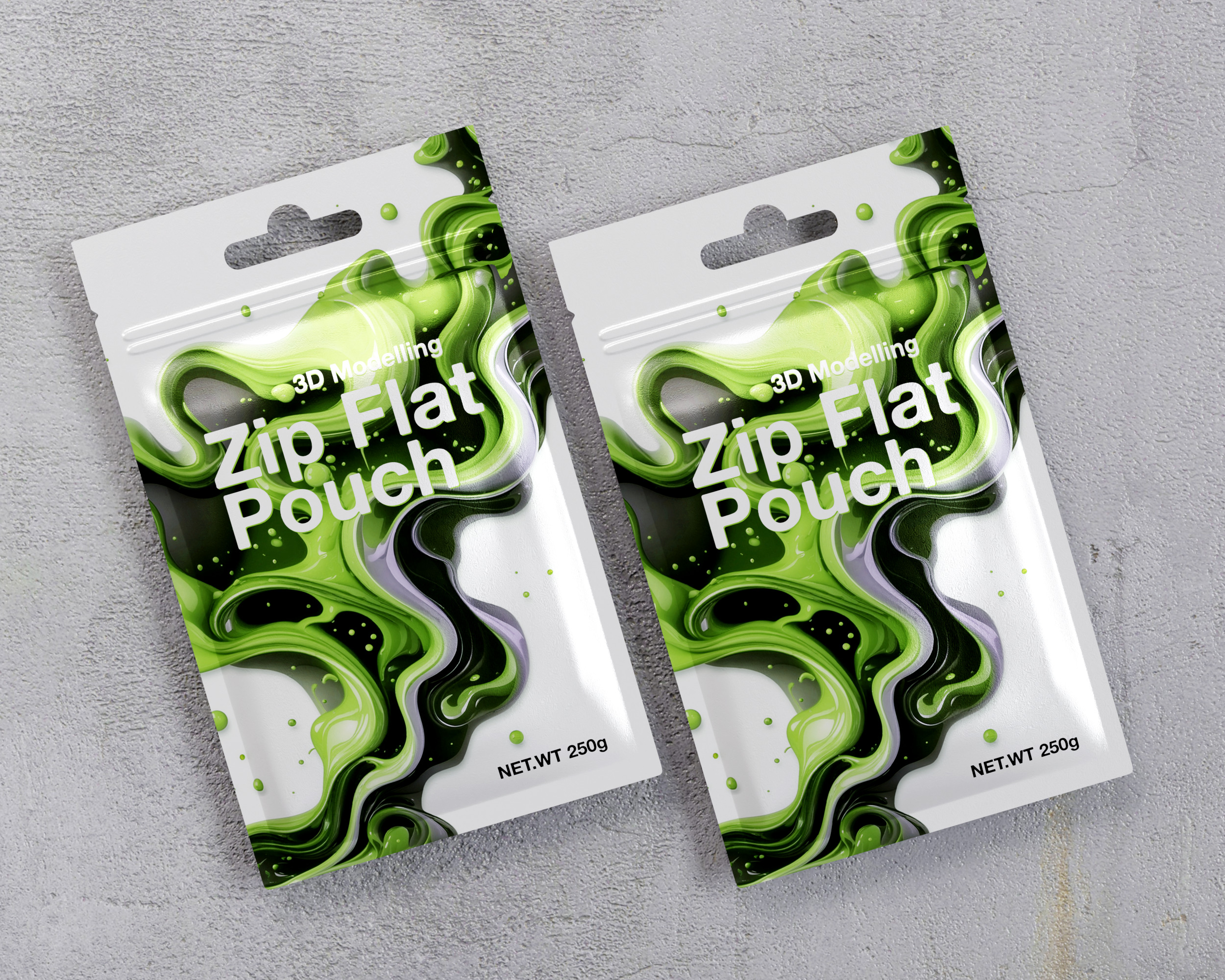 Zip Small Pouch Packaging 3D model_4