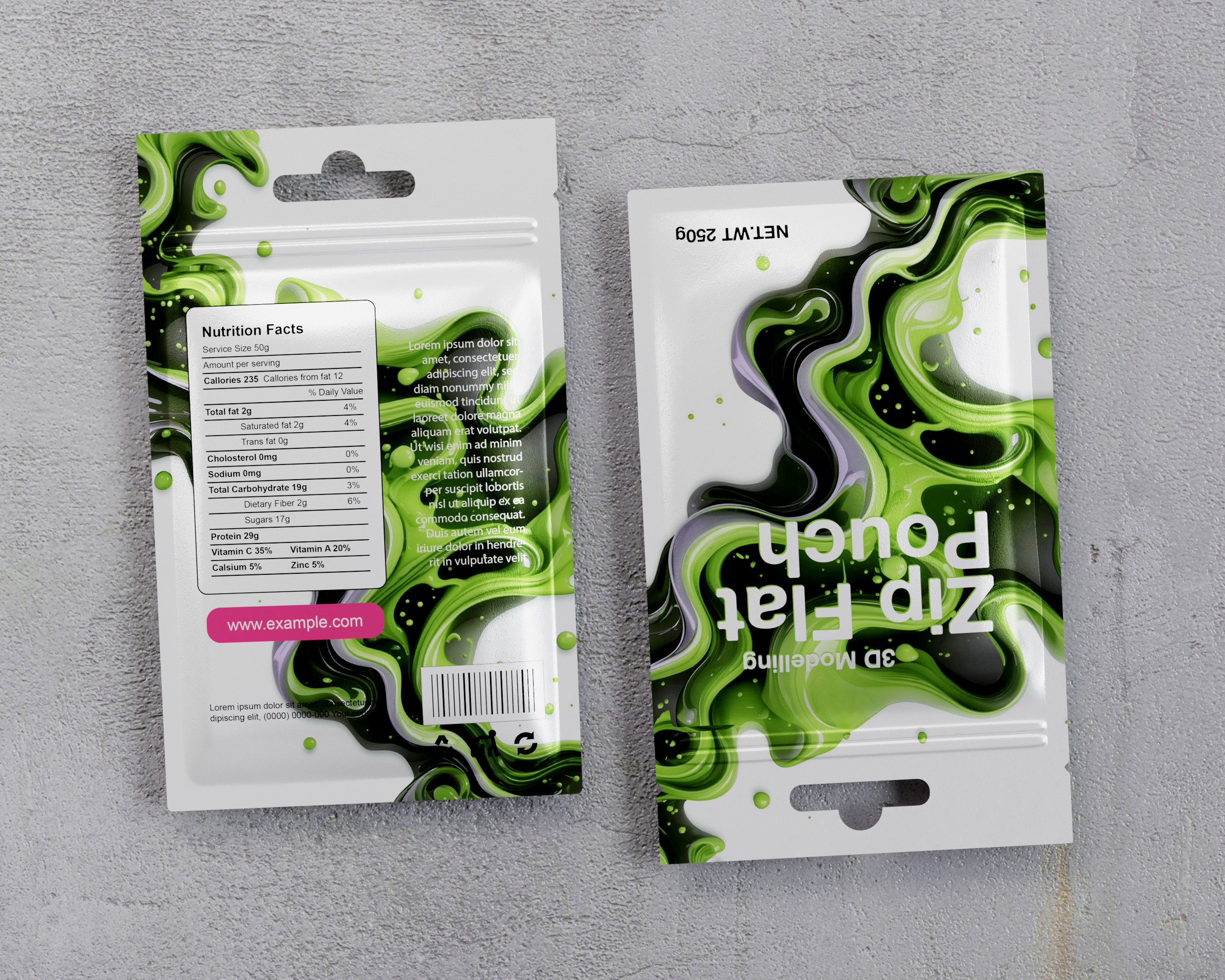 Zip Small Pouch Packaging 3D model_3