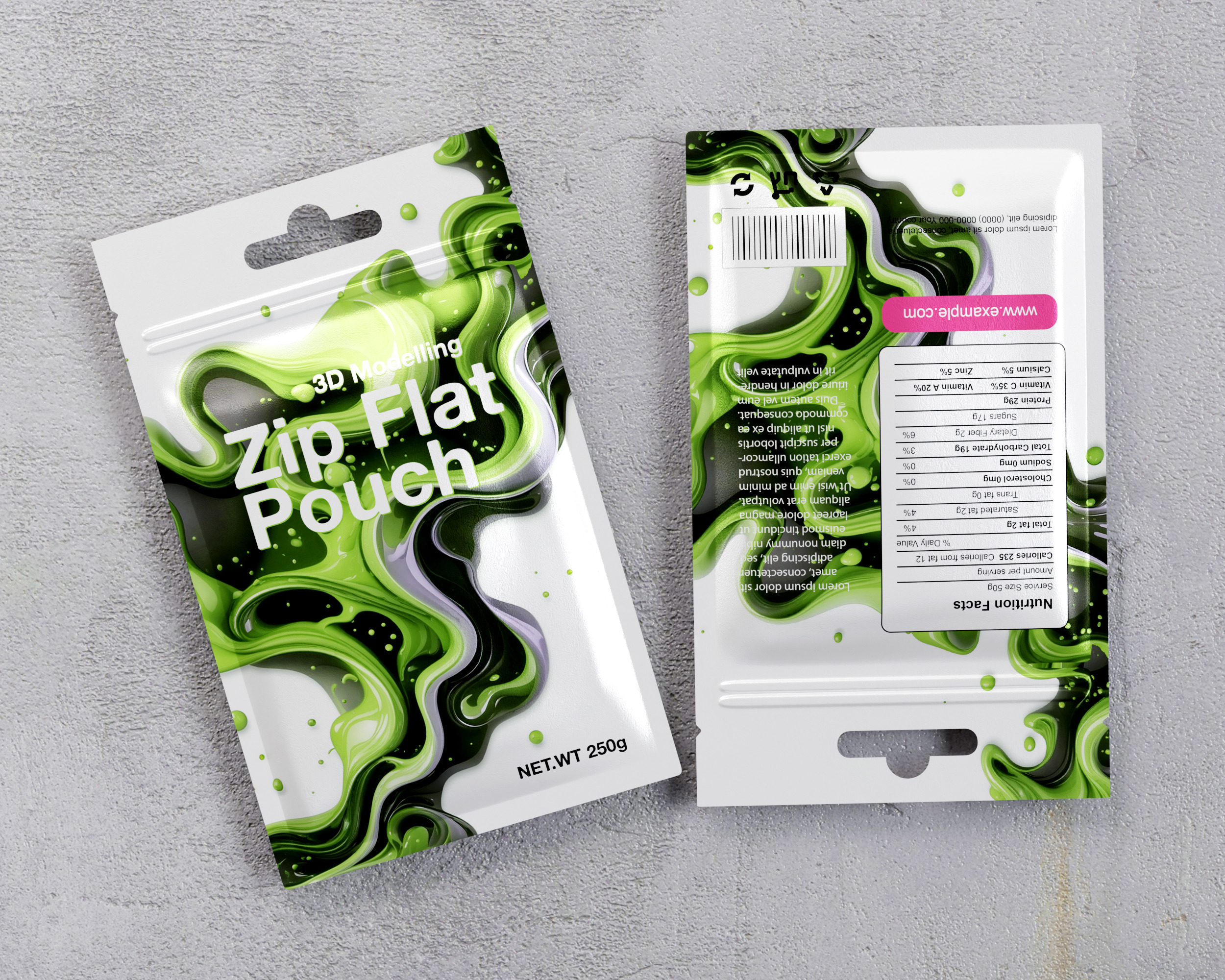 Zip Small Pouch Packaging 3D model_5