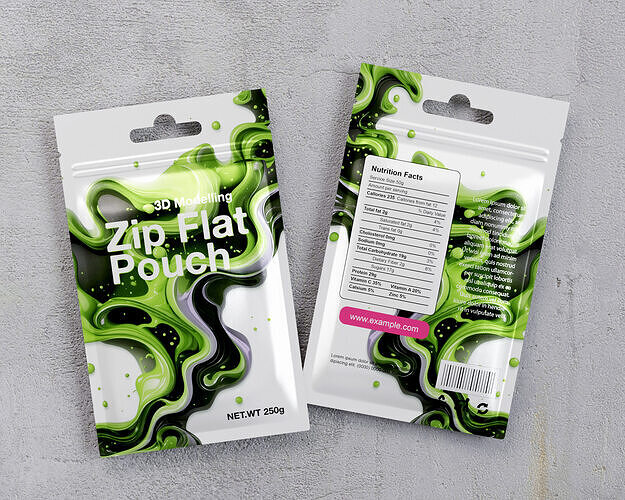 Zip Small Pouch Packaging 3D model