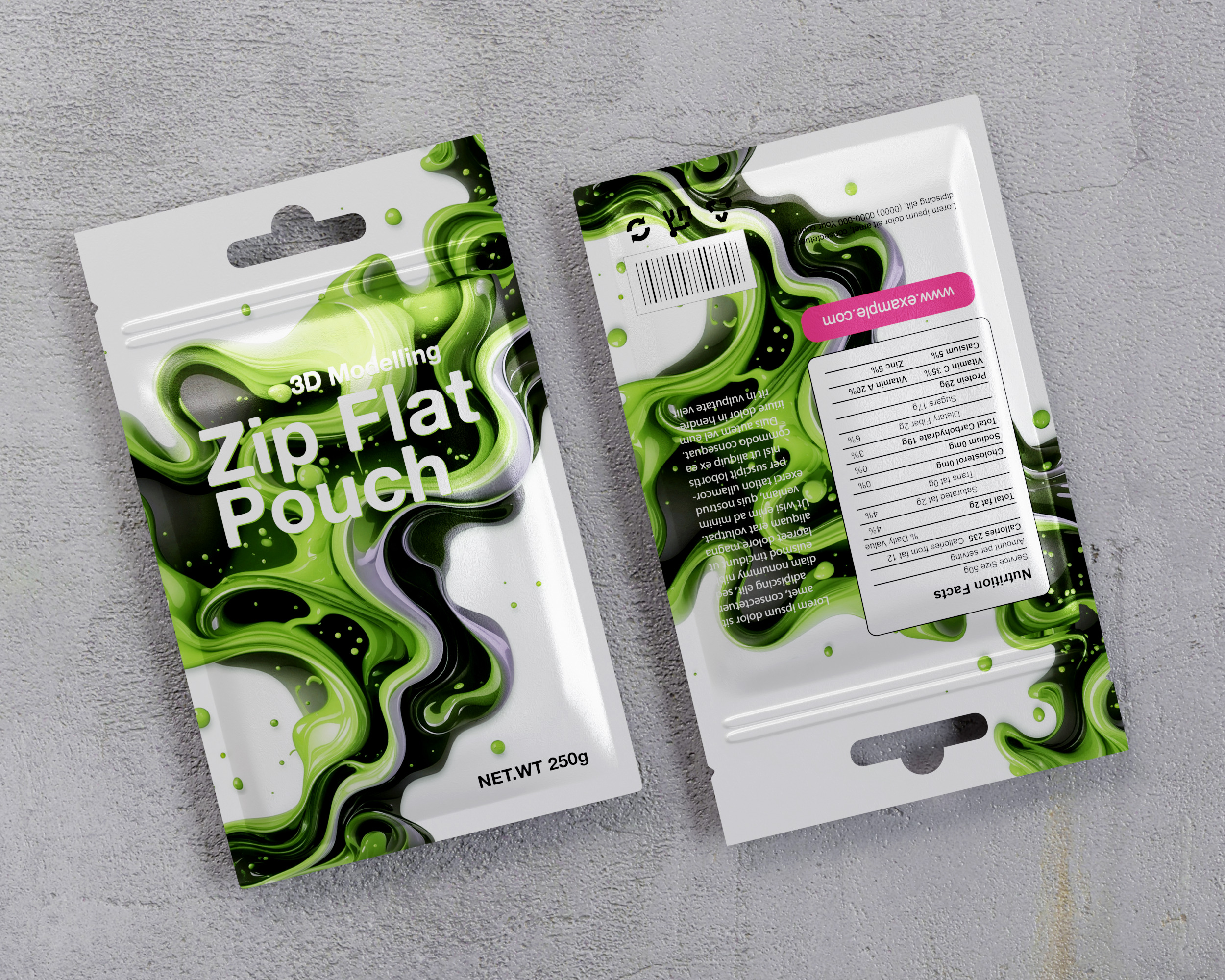 Zip Small Pouch Packaging 3D model_2