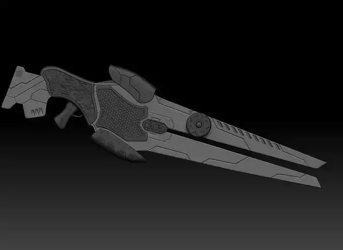 High Poly Sci Fi Weapon 3D model