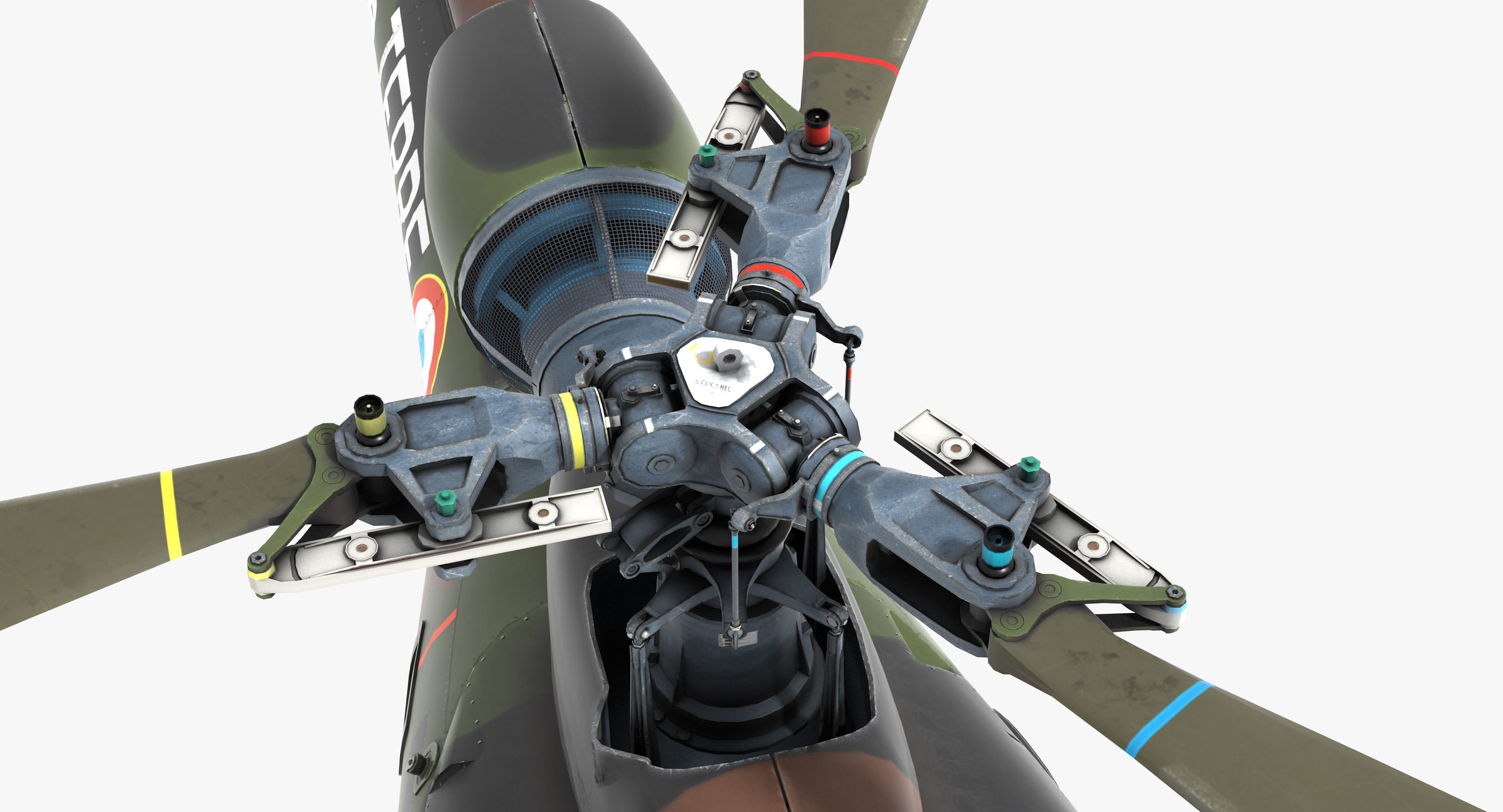 Sud-Aviation Gazelle Low-poly 3D model_13