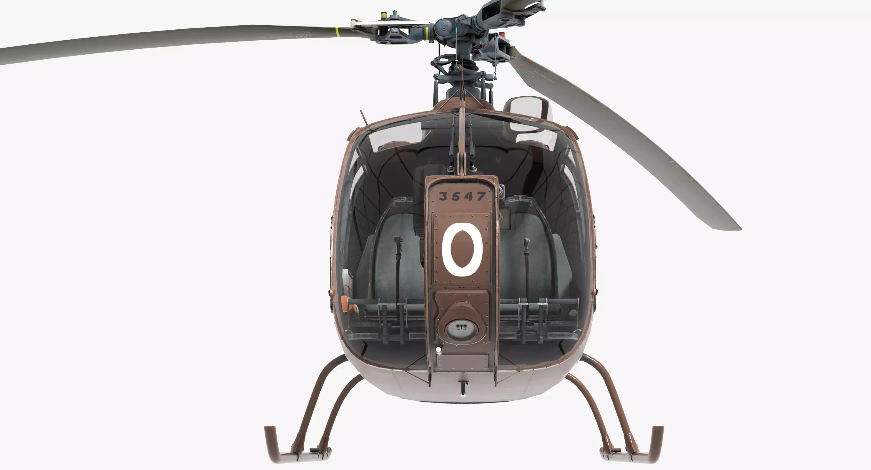 Sud-Aviation Gazelle Low-poly 3D model_0