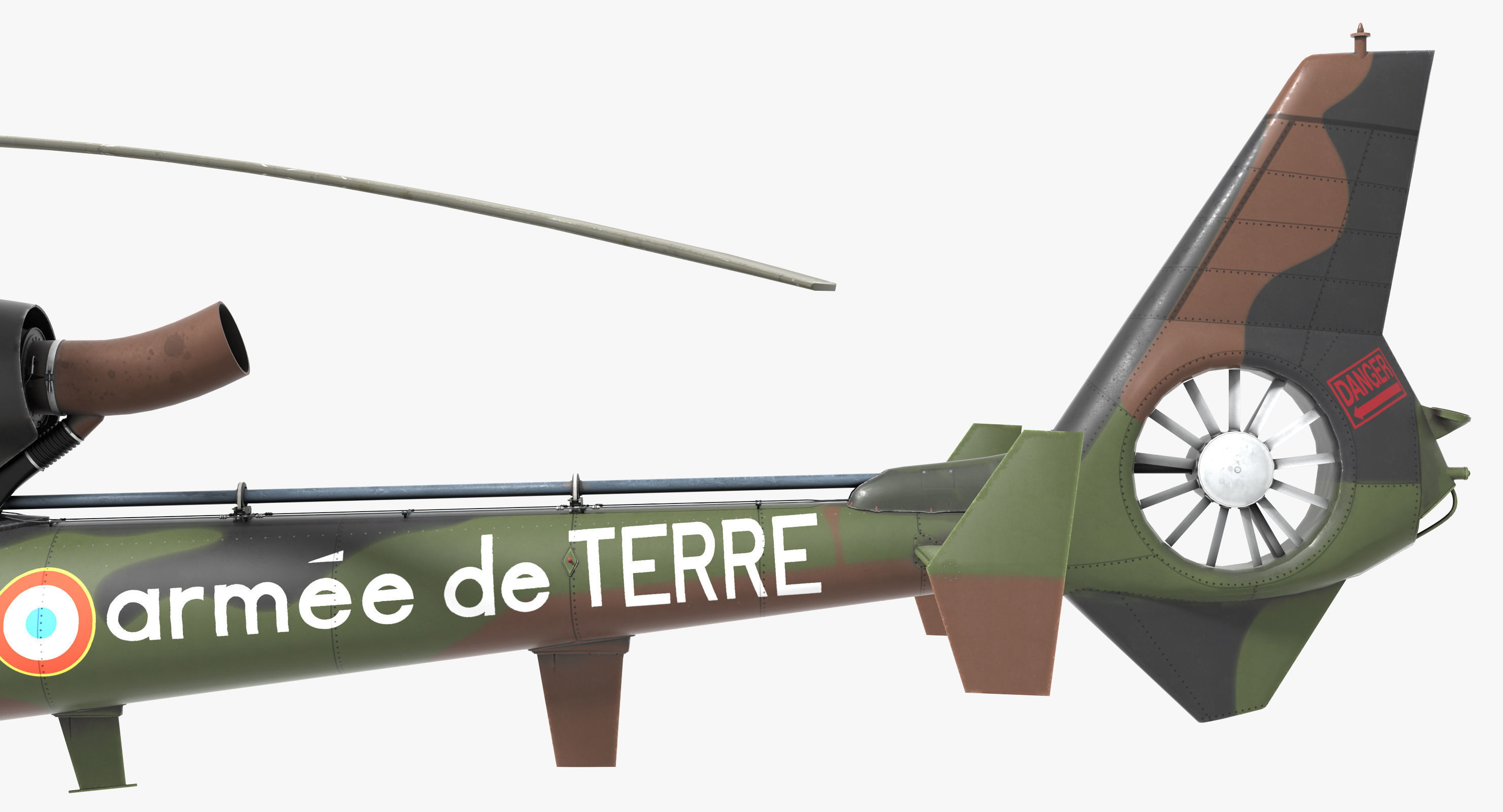 Sud-Aviation Gazelle Low-poly 3D model_8