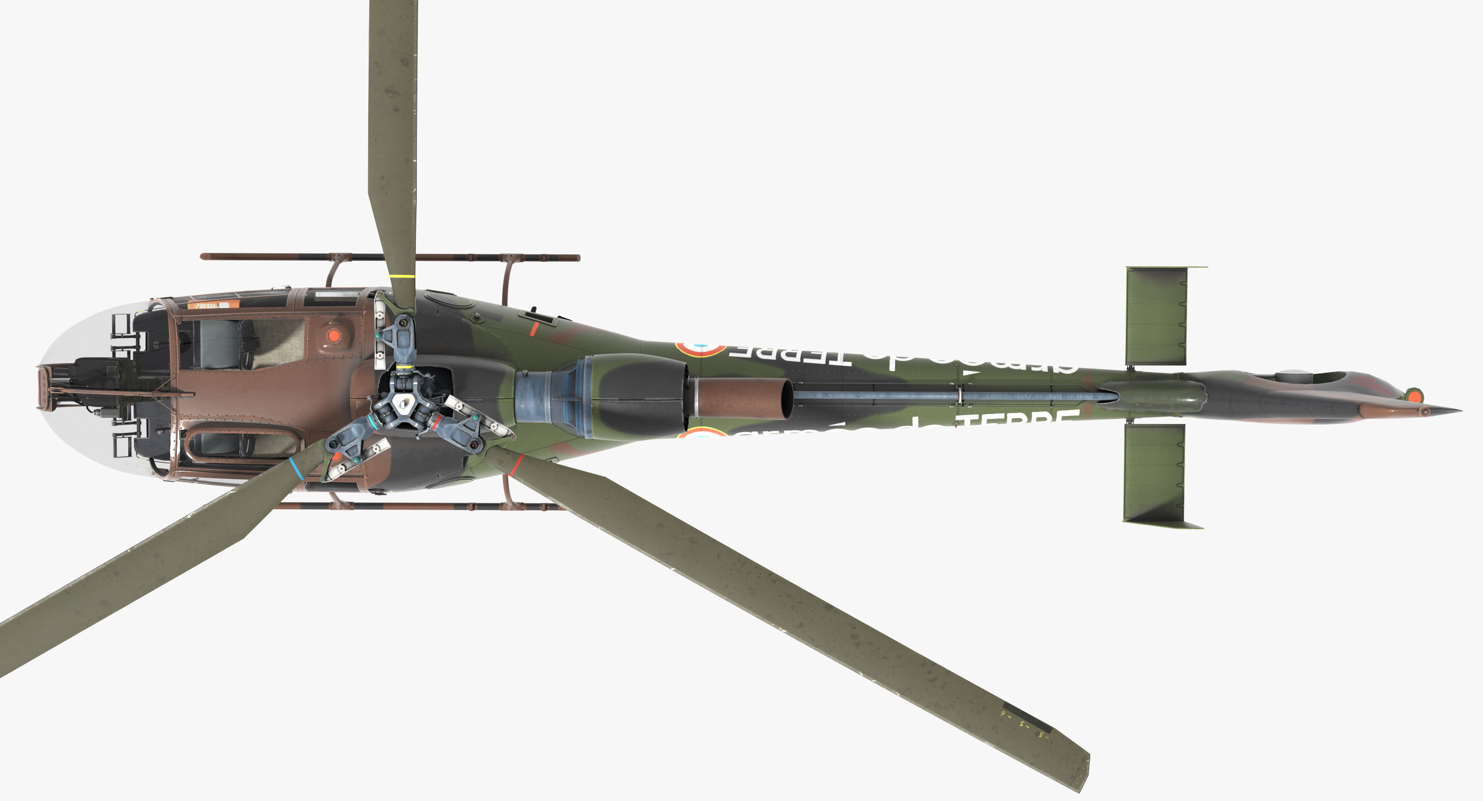 Sud-Aviation Gazelle Low-poly 3D model_2