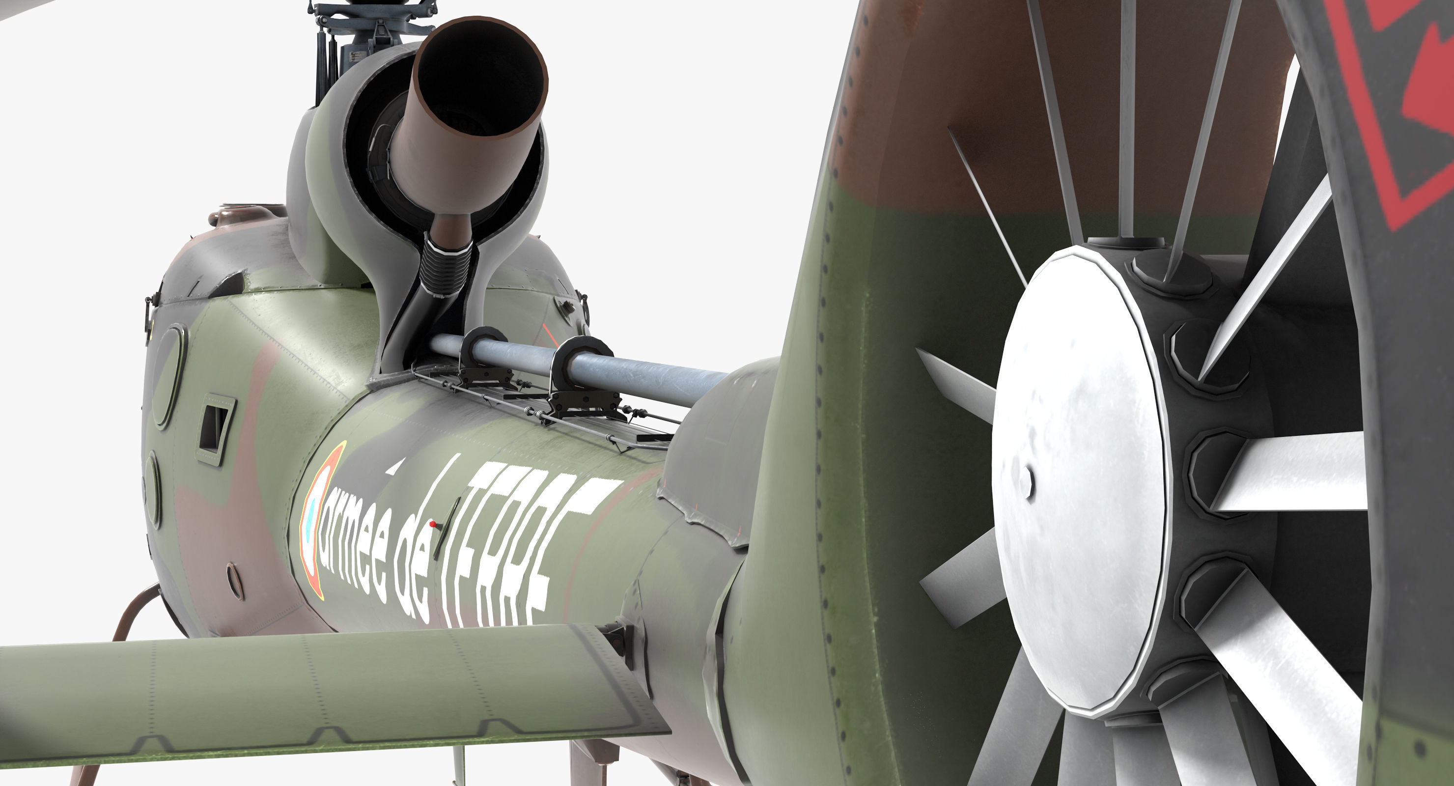 Sud-Aviation Gazelle Low-poly 3D model_15