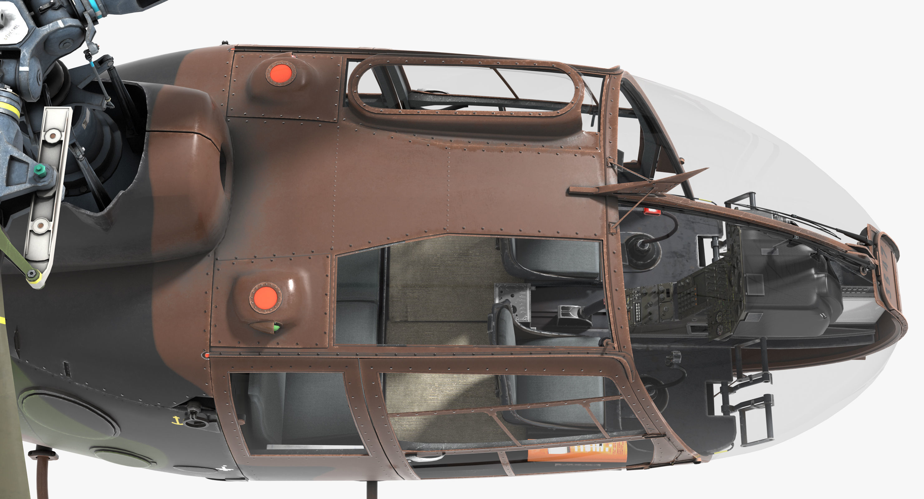 Sud-Aviation Gazelle Low-poly 3D model_16