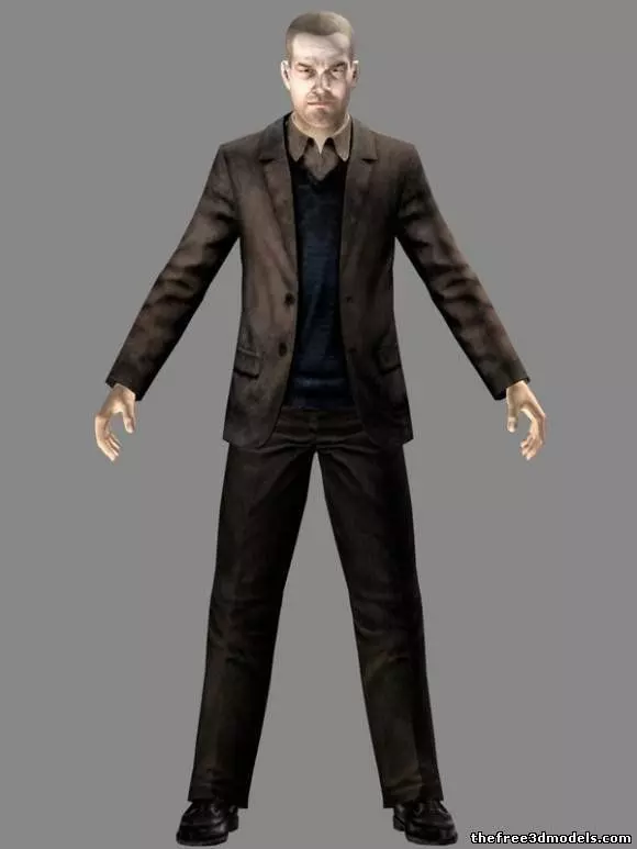 civilian man Free 3D model_0