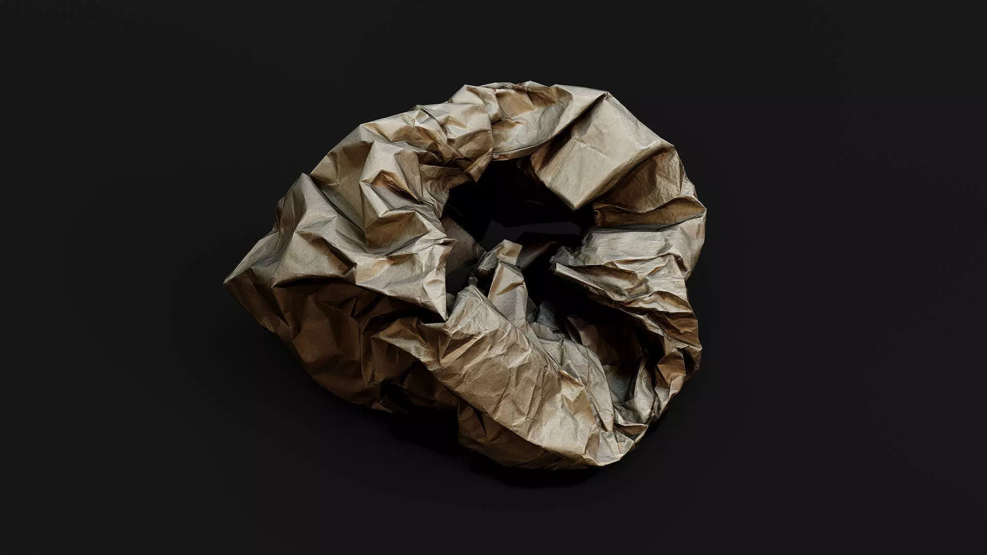 crumpled paper bag trash pt2 PBR photogrammetry Low-poly 3D model