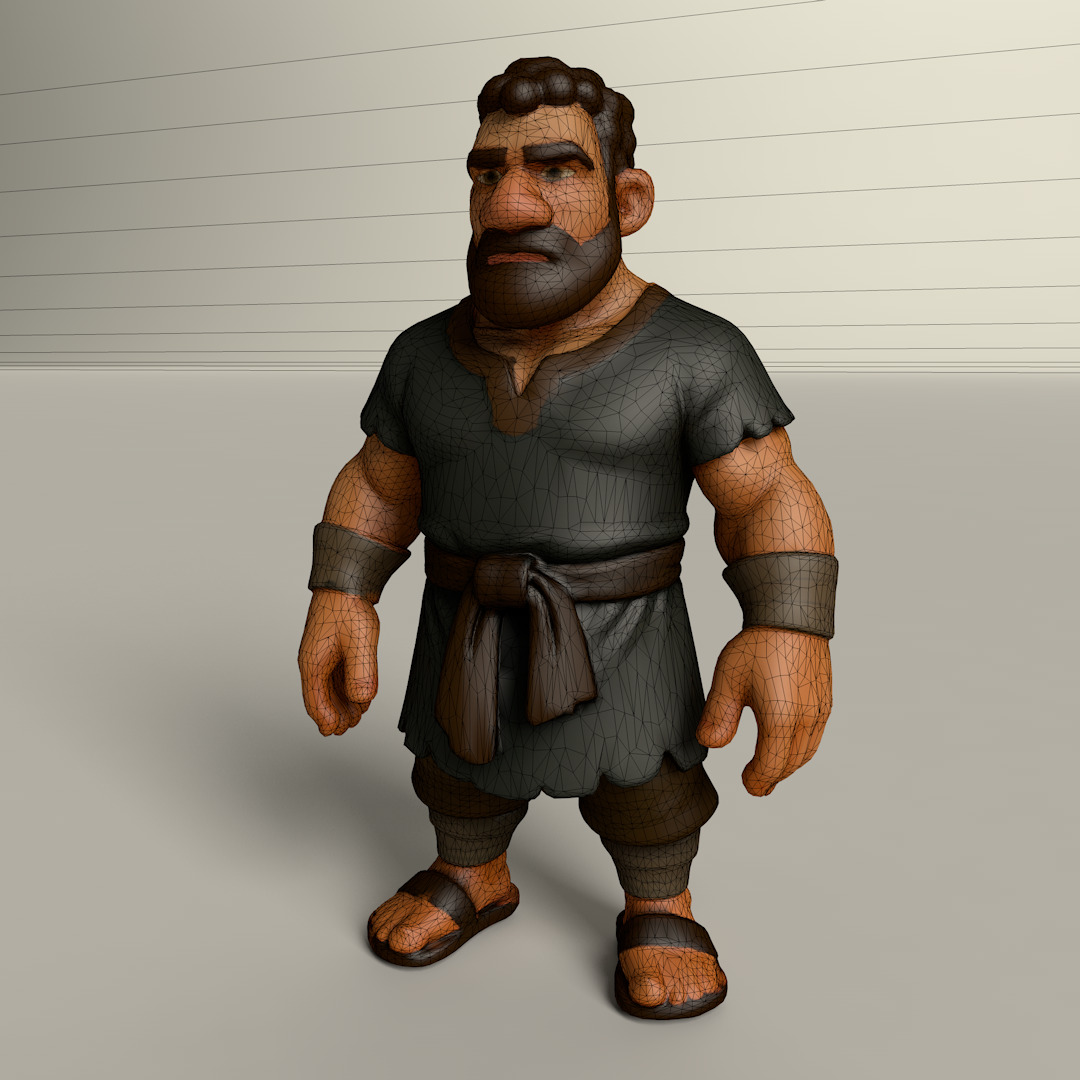 Stylized Game Ready Human Character Rigged named Tsapou Low-poly 3D model_3