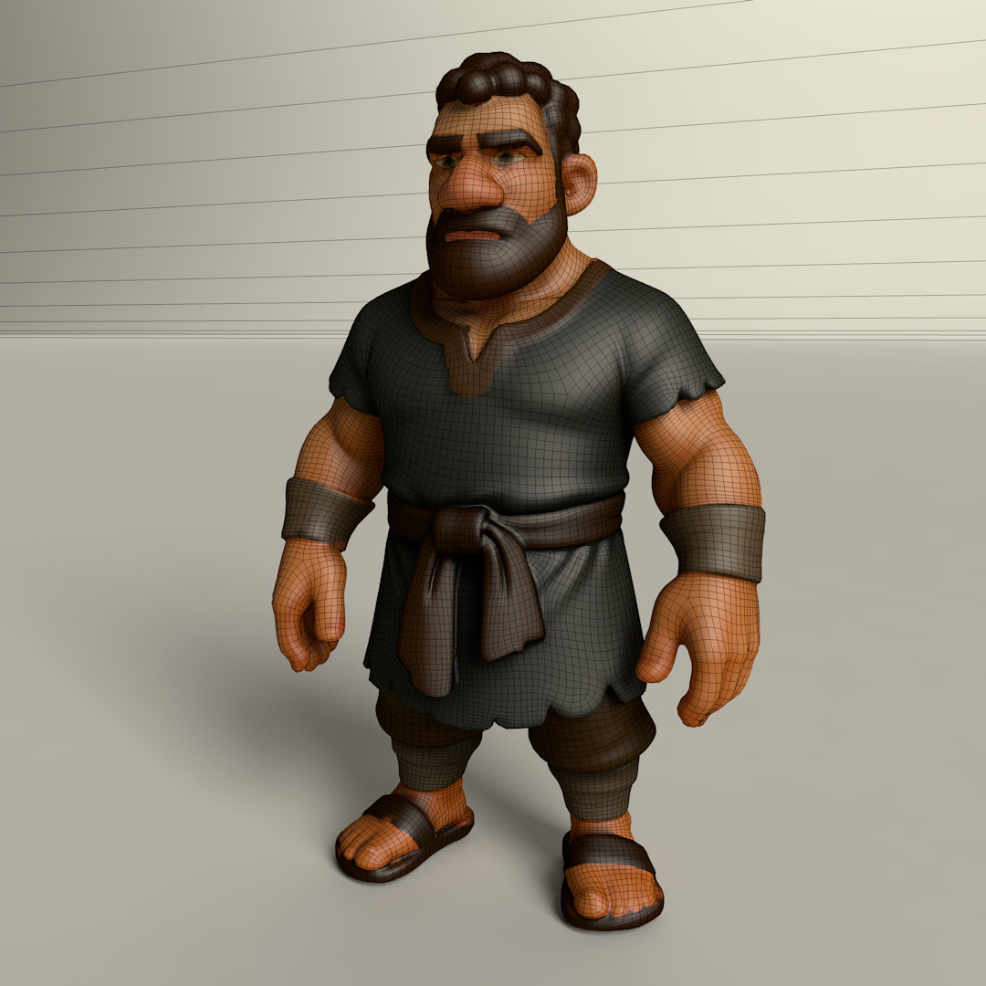 Stylized Game Ready Human Character Rigged named Tsapou Low-poly 3D model_2