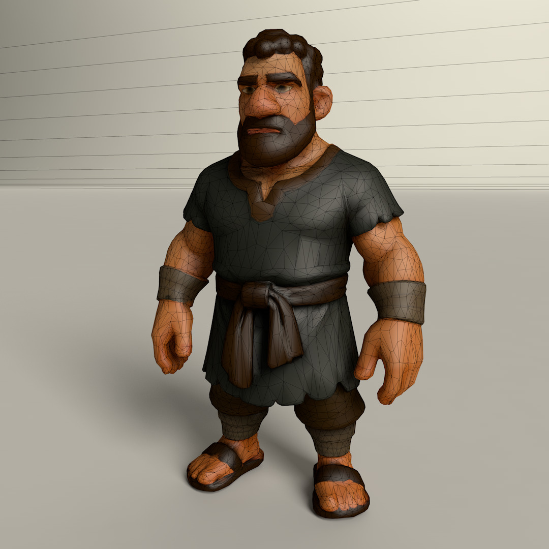 Stylized Game Ready Human Character Rigged named Tsapou Low-poly 3D model_4