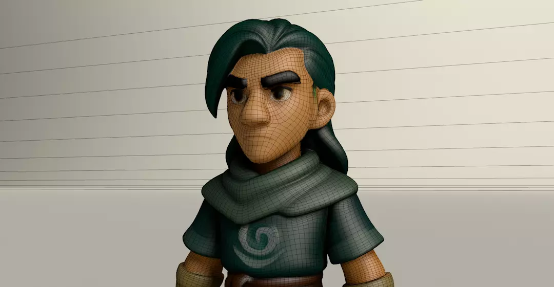 Stylized Game Ready Human Character Rigged named Ukisa Low-poly 3D model