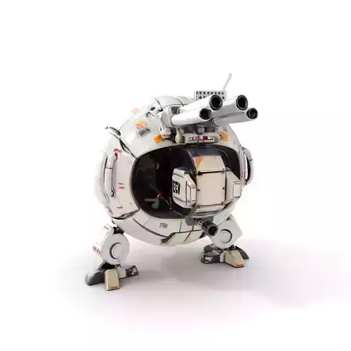 Futuristic Spherical Robot Model Pack Low-poly 3D model