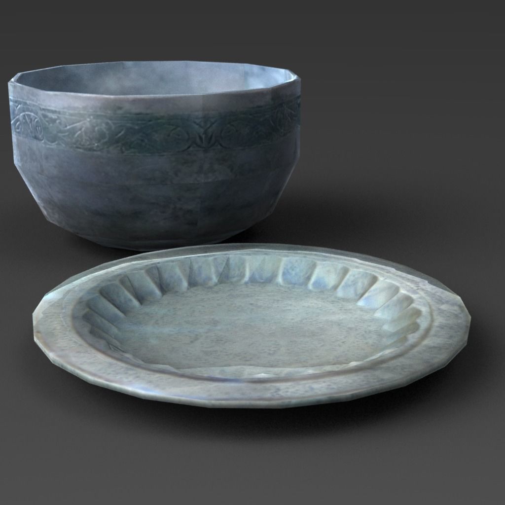 Medieval props Low-poly 3D model_2