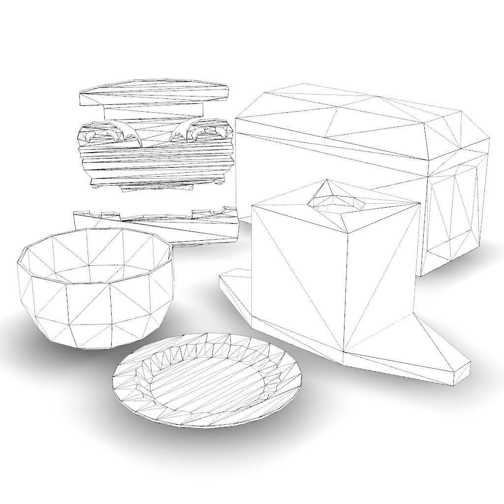 Medieval props Low-poly 3D model_4