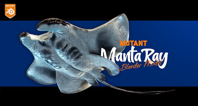 Manta Ray Mutant Low-poly 3D model