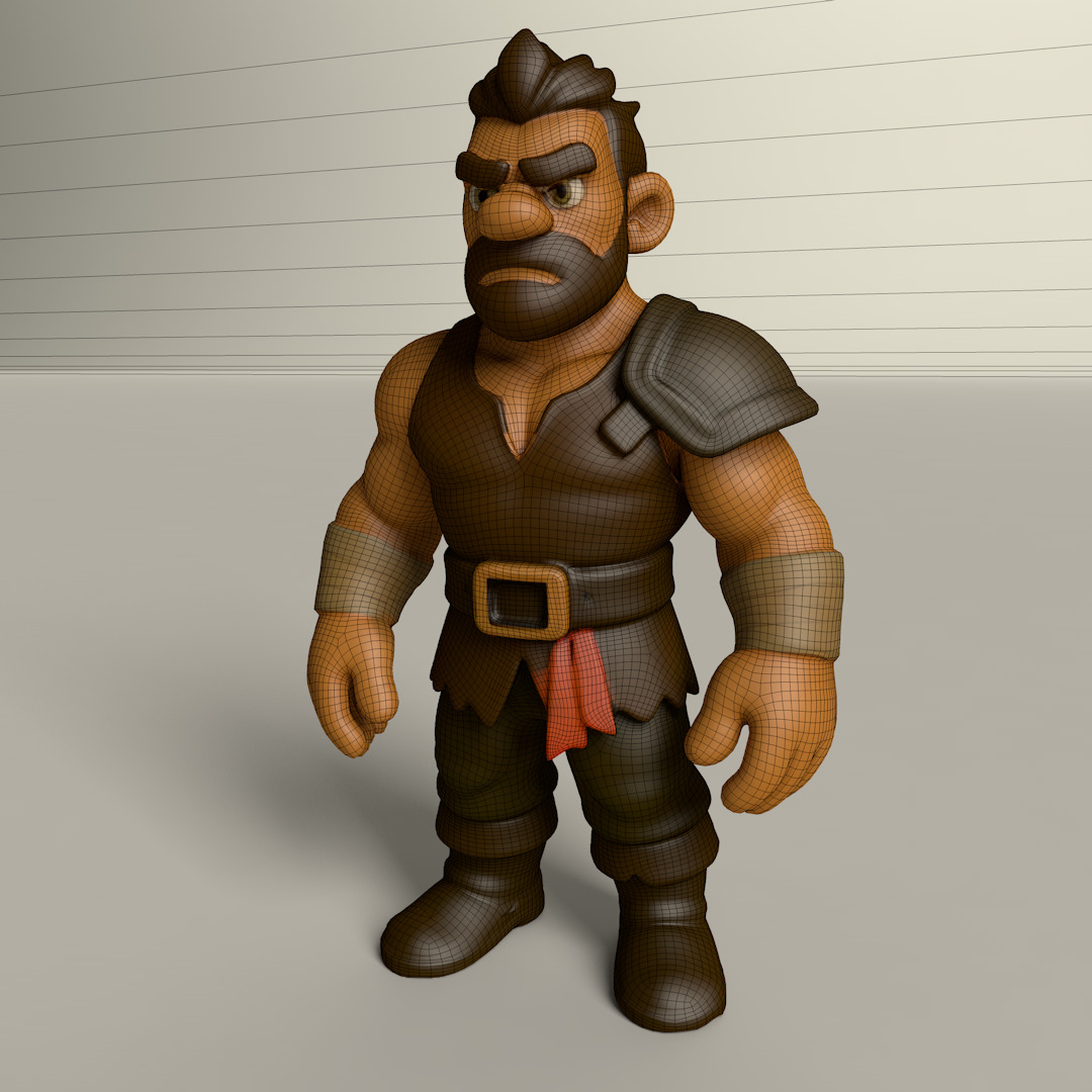 Stylized Game Ready Human Character Rigged named Vivo Low-poly 3D model_2