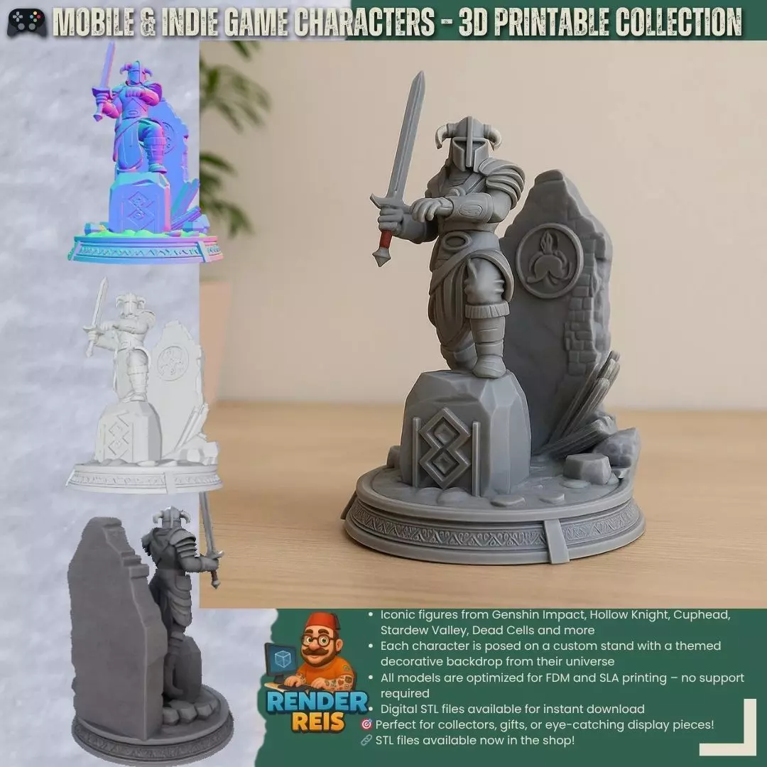 Nord Warrior Bust 3D Printable Skyrim Statue 3D model