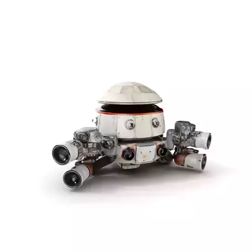 Futuristic Drone Model Pack with Advanced Detailing Low-poly 3D model