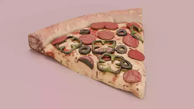 Pizza Slice 3D Model Game Ready with LODs