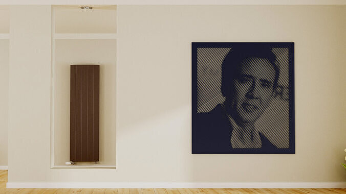 Halftone wall sticker Nicolas Cage 3D print model