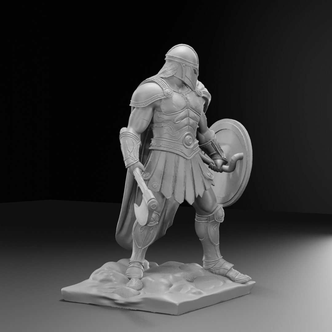 Hoplite Warrior  Single-Part 3D Printable Figure 3D print model_6