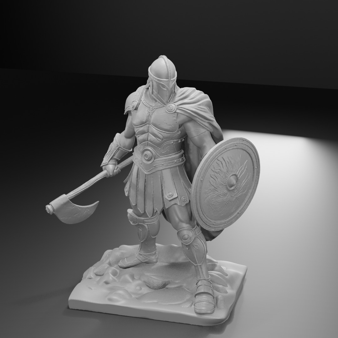 Hoplite Warrior  Single-Part 3D Printable Figure 3D print model_10