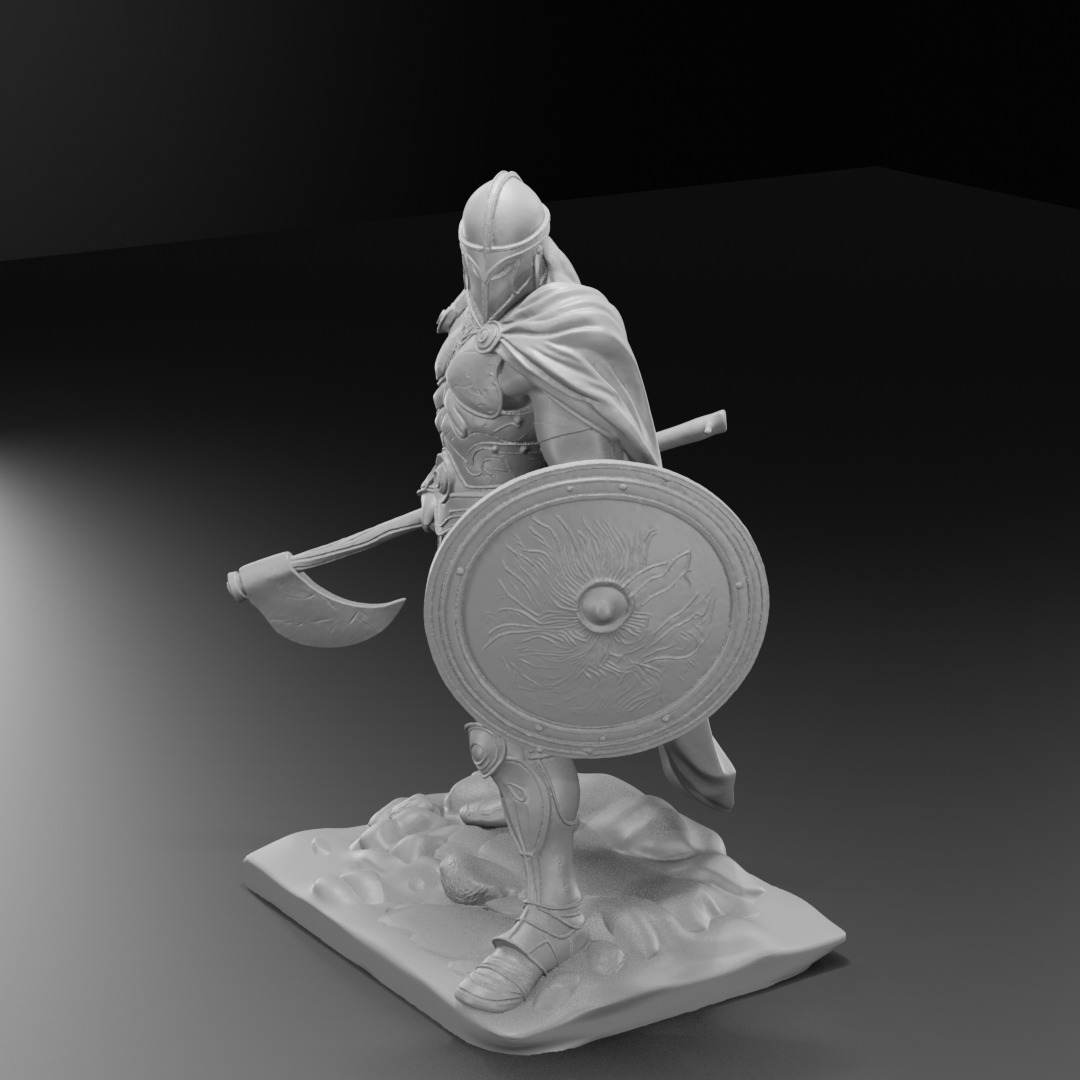 Hoplite Warrior  Single-Part 3D Printable Figure 3D print model_11