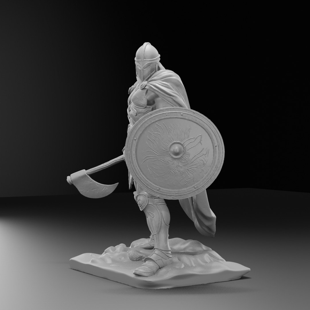 Hoplite Warrior  Single-Part 3D Printable Figure 3D print model_2