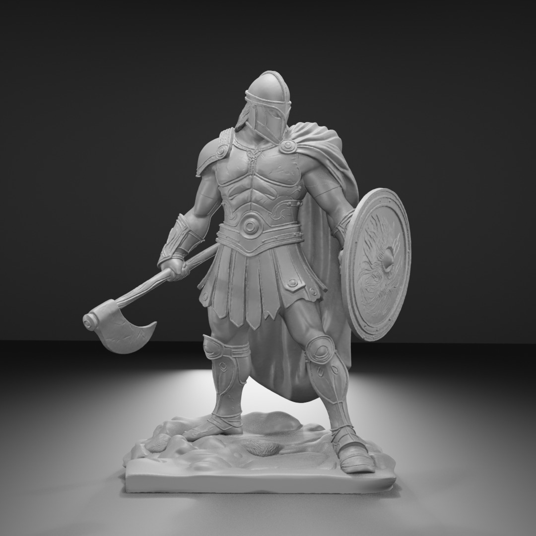 Hoplite Warrior  Single-Part 3D Printable Figure 3D print model_8