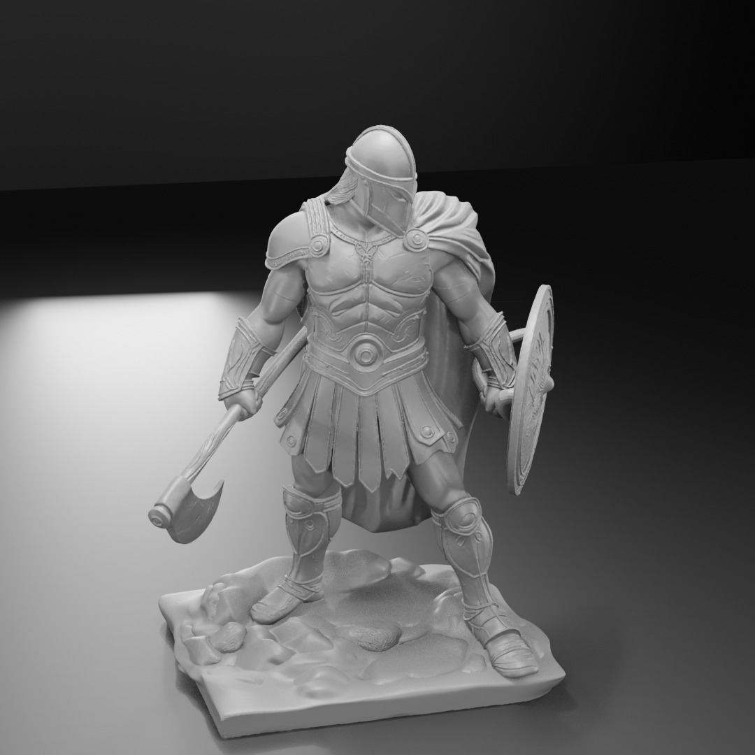 Hoplite Warrior  Single-Part 3D Printable Figure 3D print model_16