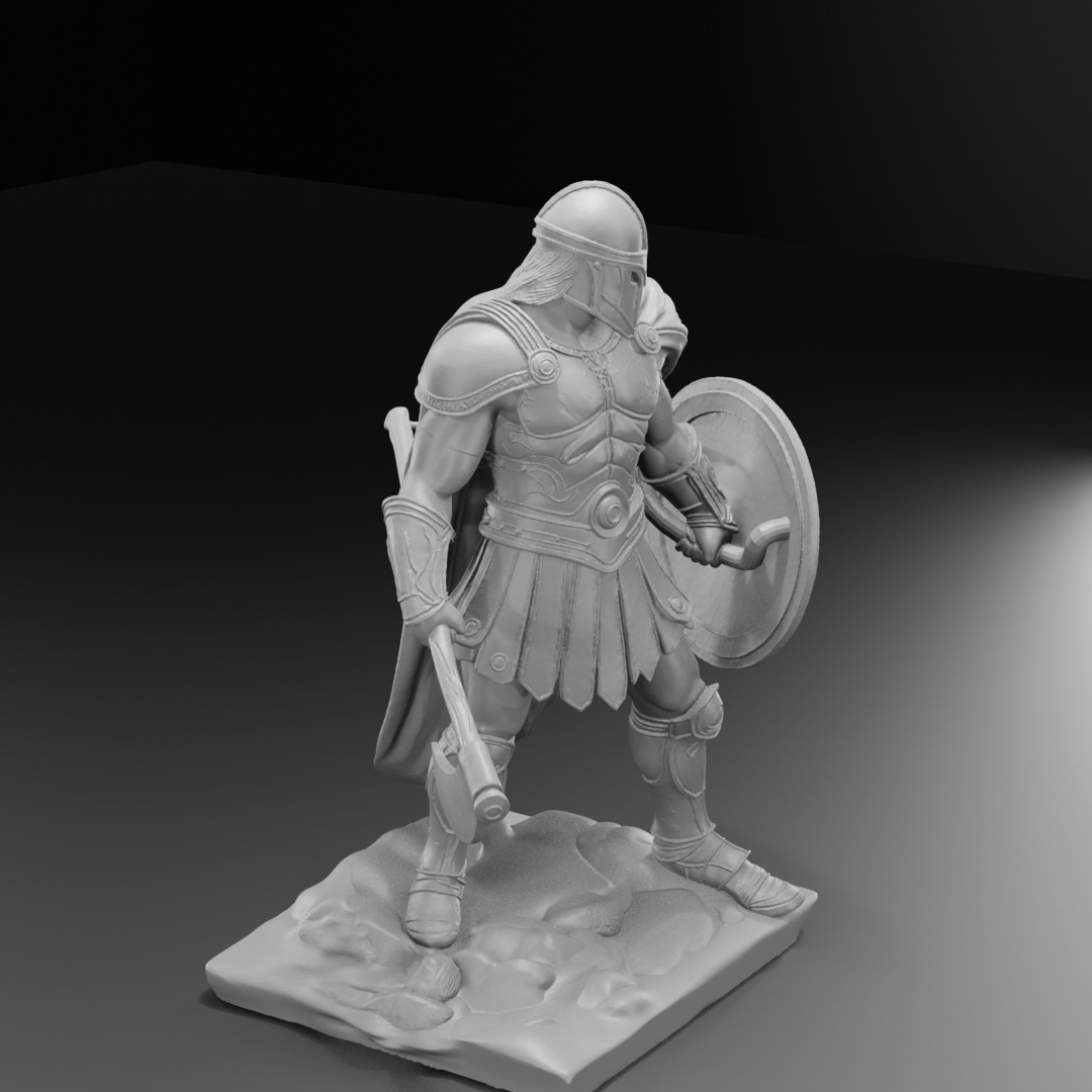Hoplite Warrior  Single-Part 3D Printable Figure 3D print model_15