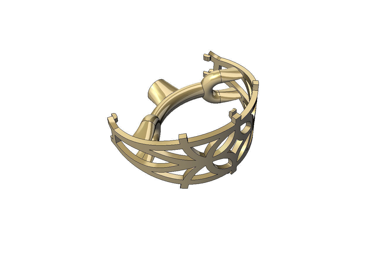 Mens ring with round gemstone 007 3D print model_7