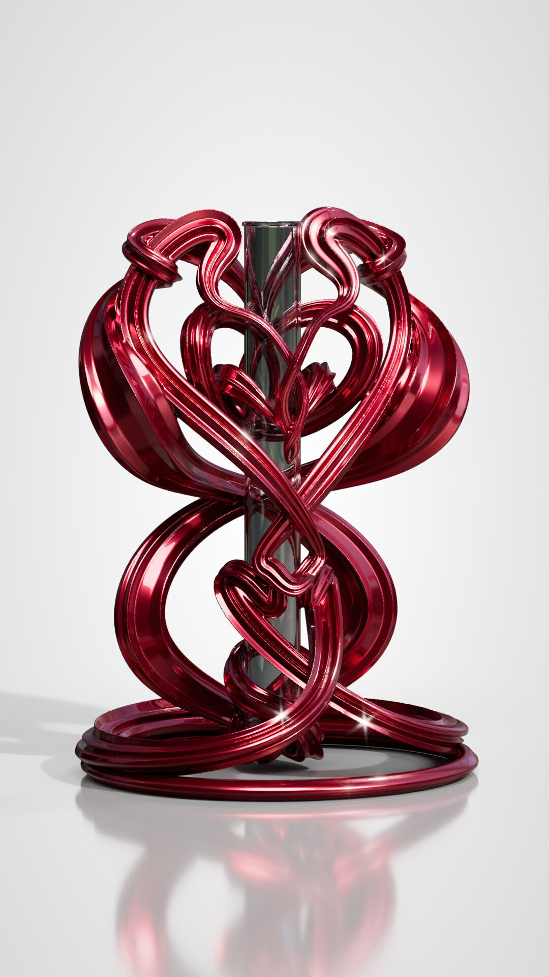 Flame Embrace Vase 3D Printable Sculptural Vessel 3D print model_37