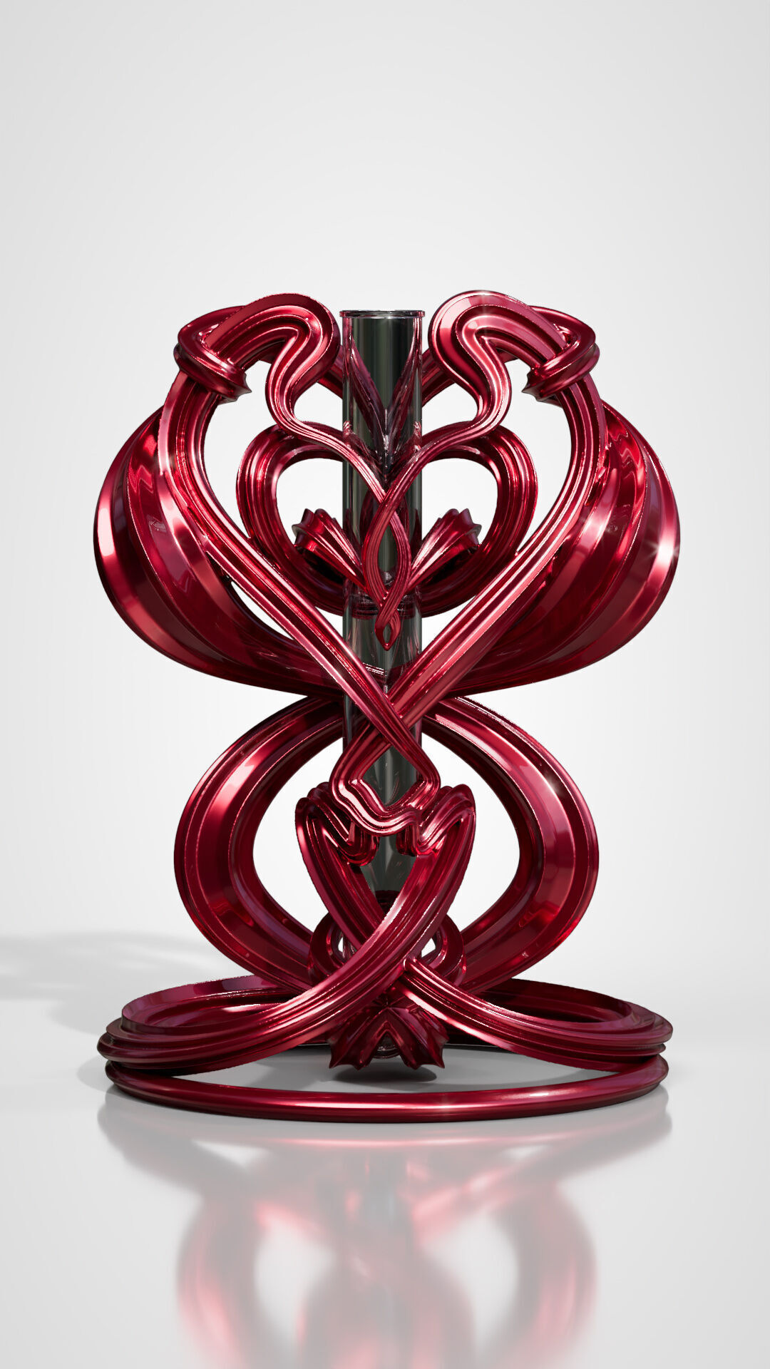Flame Embrace Vase 3D Printable Sculptural Vessel 3D print model_7