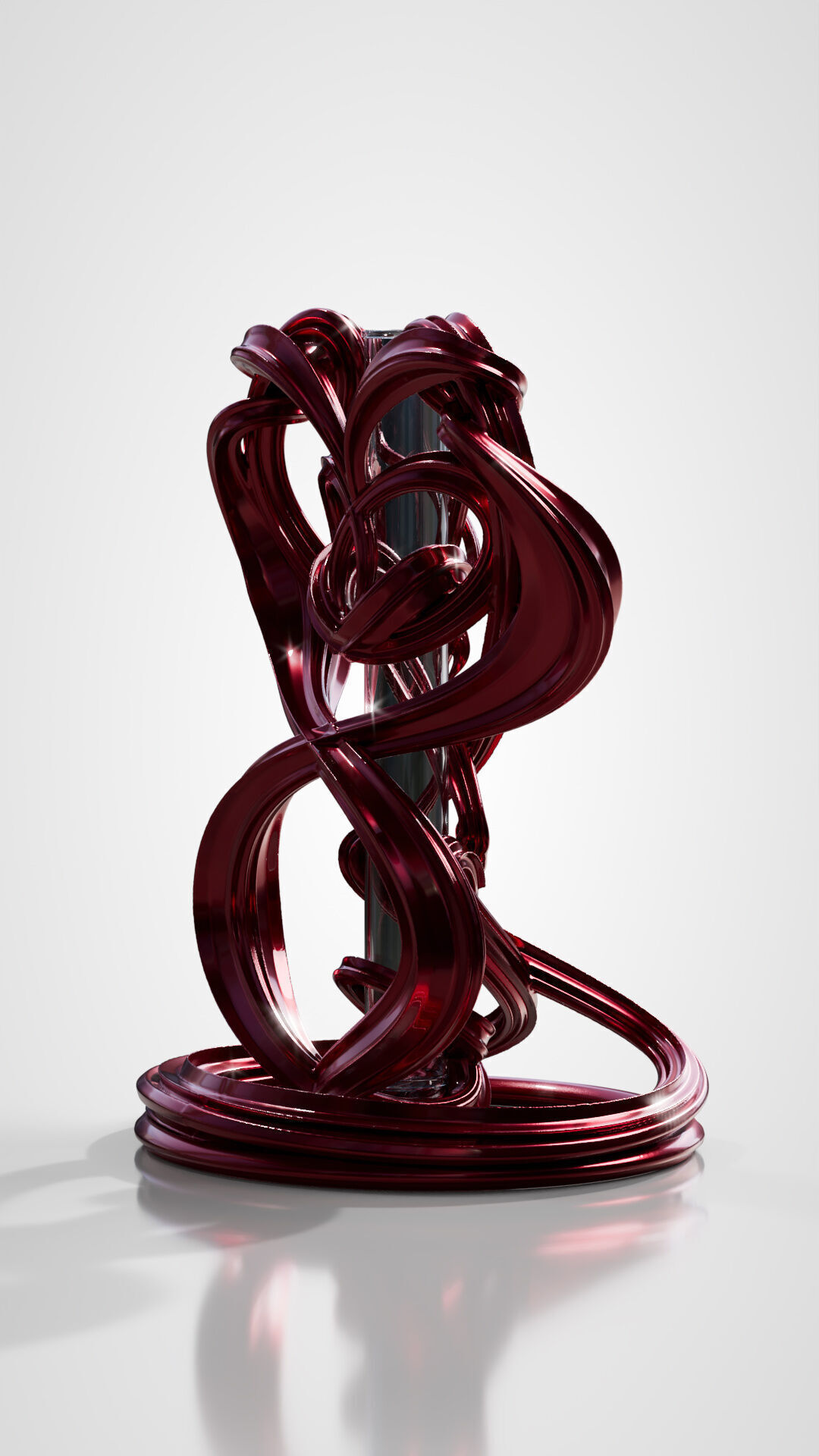 Flame Embrace Vase 3D Printable Sculptural Vessel 3D print model_28