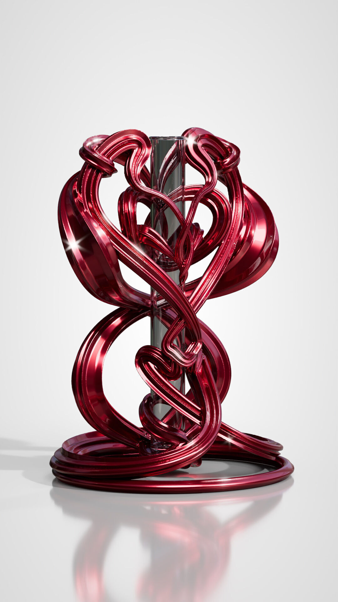 Flame Embrace Vase 3D Printable Sculptural Vessel 3D print model_36