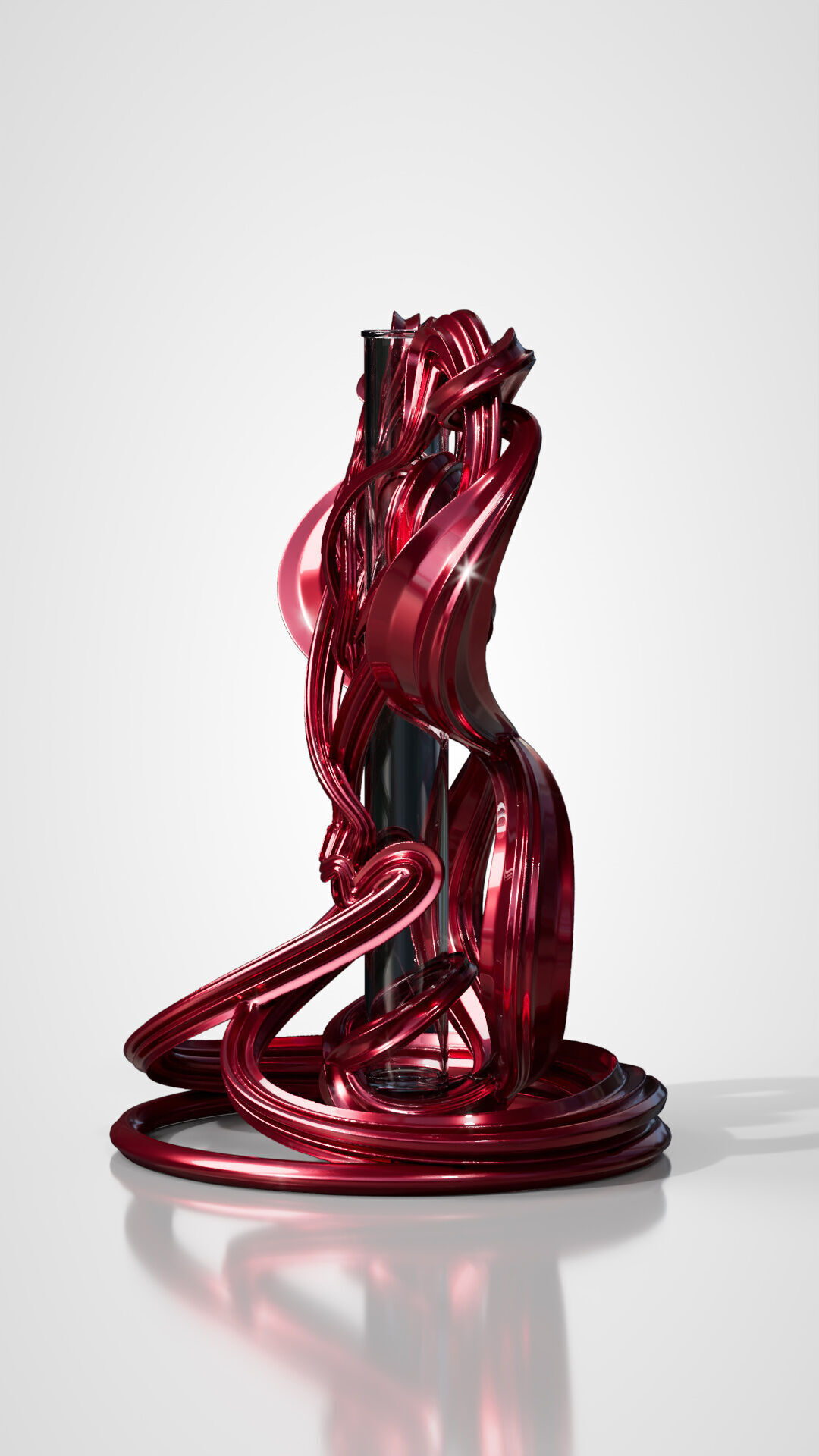 Flame Embrace Vase 3D Printable Sculptural Vessel 3D print model_14