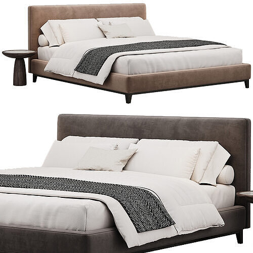 Andersen Double Bed By Minotti 3D model