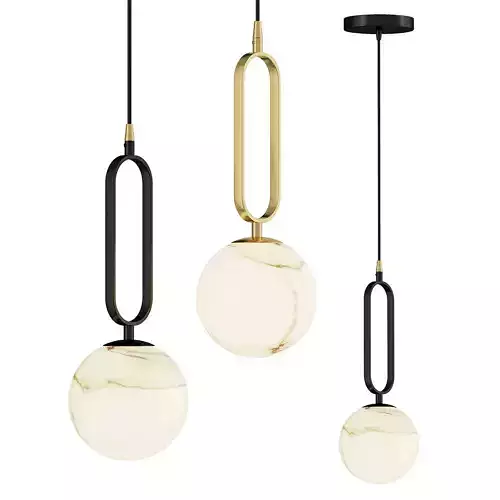 Alabaster Ball Pendant Lamp 3D model