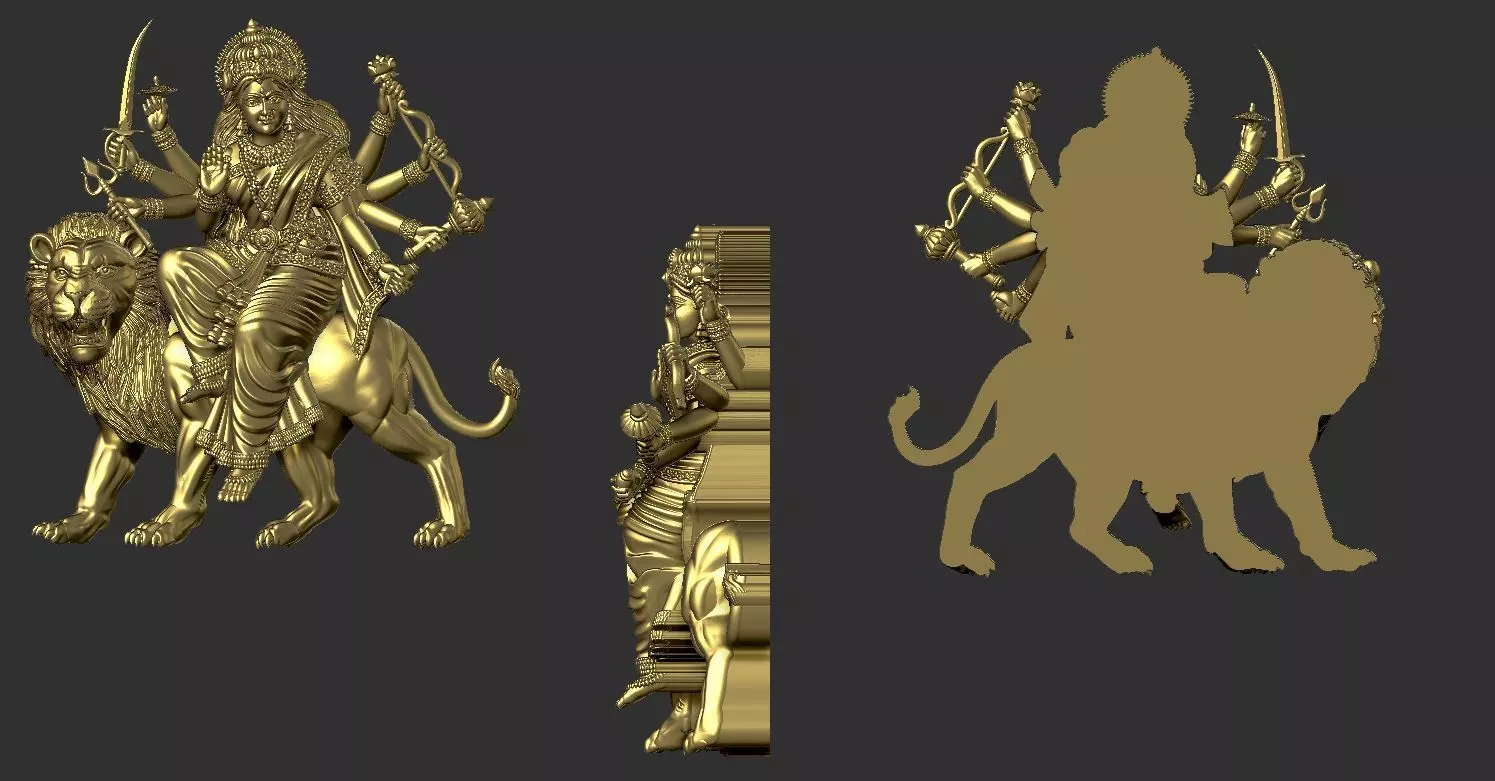 Sherawali maa pendent 3D print model_0