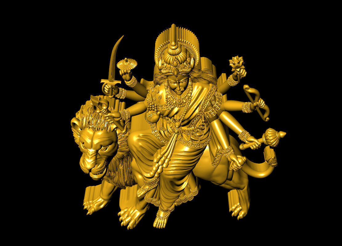 Sherawali maa pendent 3D print model_4