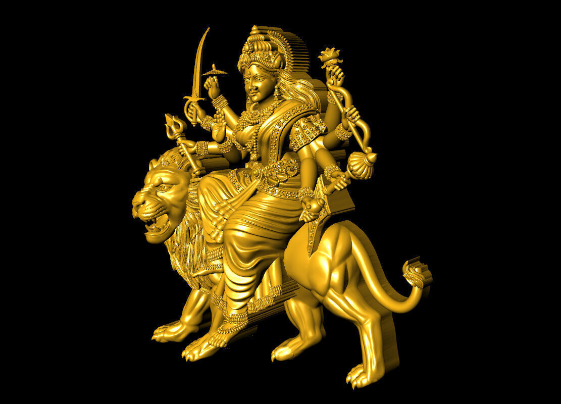 Sherawali maa pendent 3D print model_5